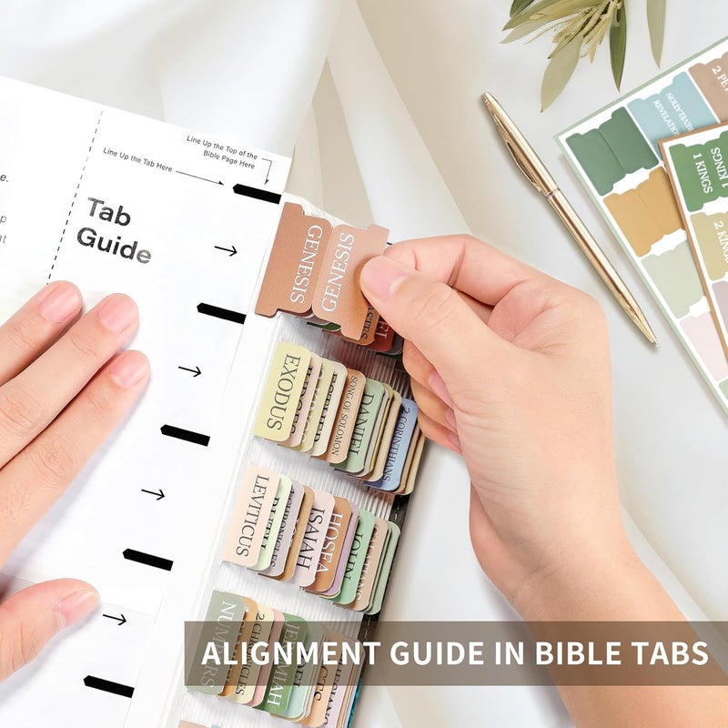 Taja Bible Tabs for Women & Men, Laminated Bible Tabs for Study Bible, Large Print Neutral Bible Tabs for Easy Navigation, Boho Theme, Bible Index Tabs - Image 4